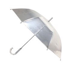 Smati Paraply m/automatik i metalic sølv